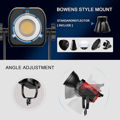 GVM LED Video Light Kit 65000Lux/m, 300W Studio Lights - Image 7
