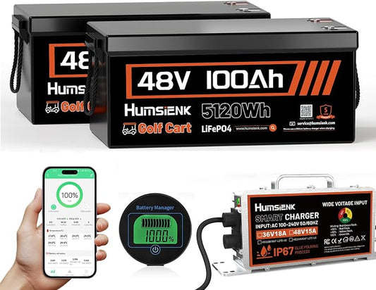 2PCS 48V Lithium Battery for Golf Cart by HumsiENK