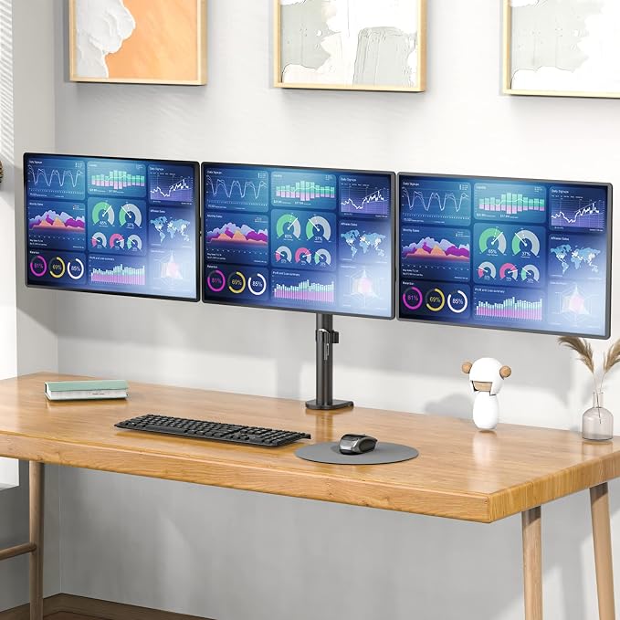 WALI Triple Monitor Mount, 3 Monitor Desk Mount - Image 2