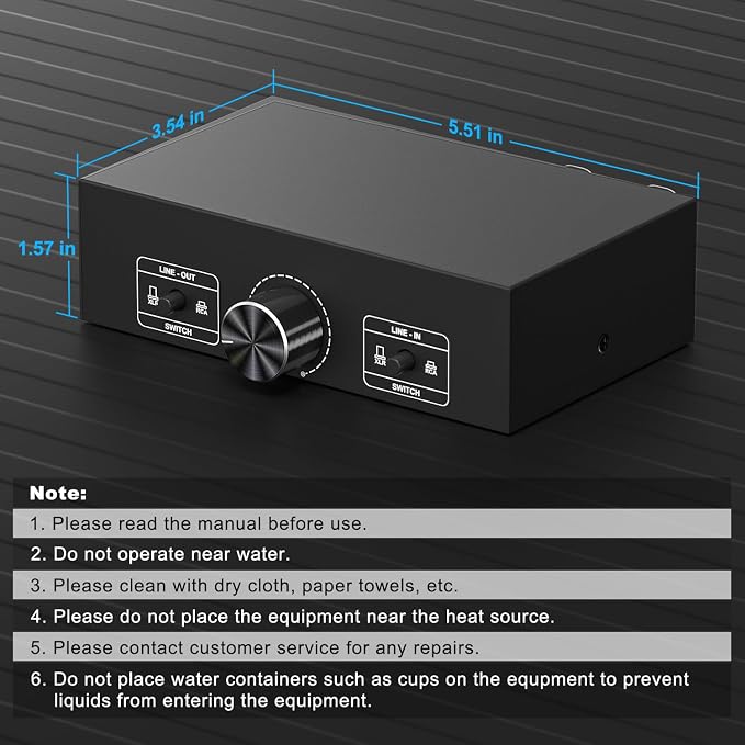 Y.D.F RCA and XLR Selector Switch Boxes, 2-in-1-Out RCA/XLR Speaker Switcher - Image 8
