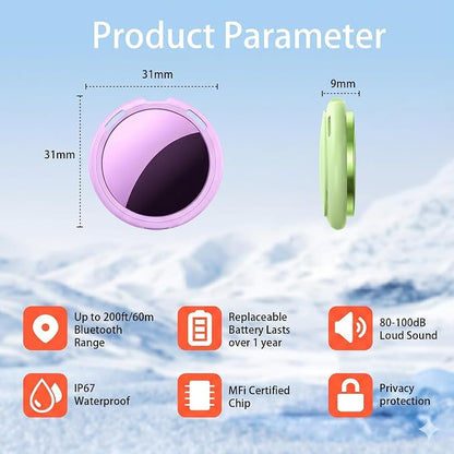2 Pack Tracker Tags Pair with Apple Find My Bluetooth Air Smart Tags Key Finder - Image 7