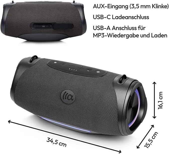 Portable Bluetooth Speaker, IPX7 Waterproof 80W Loud Stereo Sound Wireless - Image 8