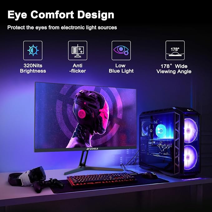 SANSUI 27 Inch WQHD 2560 x 1440 IPS Gaming Monitor, 180Hz 1ms Computer Monitor - Image 8