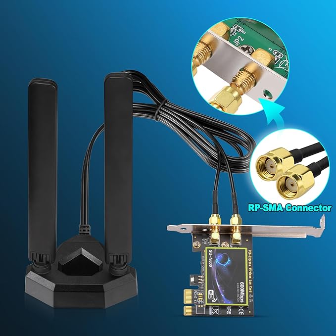 Eightwood WiFi 6E Tri-Band Antenna 6GHz 5GHz 2.4GHz Gaming WiFi Antenna - Image 5