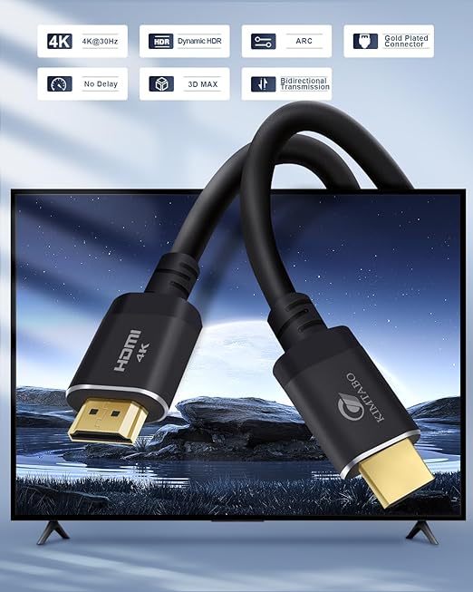 30 ft HDMI Cable 4K, High Speed Long HDMI Cables Support 4K 30Hz 2K 1080p 3D ARC - Image 2