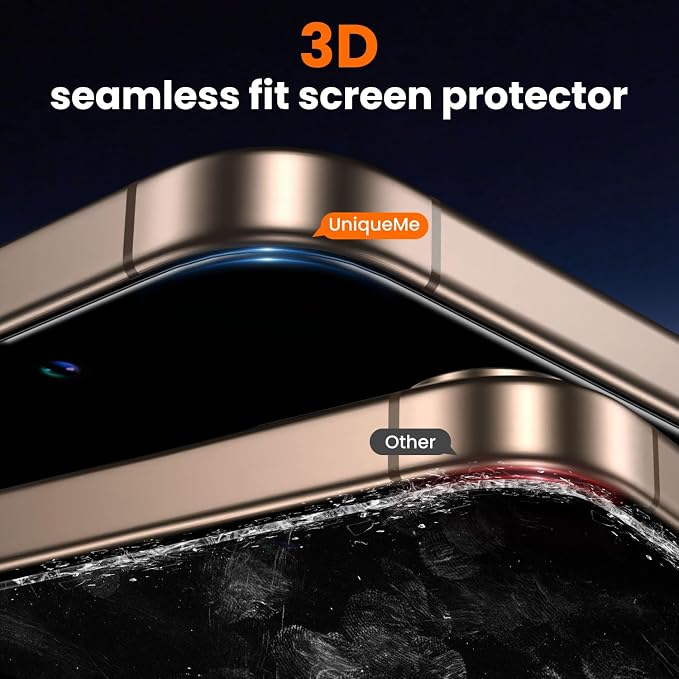 UniqueMe for iPhone 16 Pro Max Privacy Screen Protector, Privacy Screen 16 Pro - Image 7