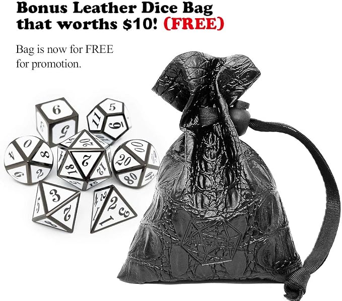 Haxtec 7 Die DND Metal Dice Set D&D 7PCS DND Dice of D20 D12 D10 D8 D6 D4 - Image 2