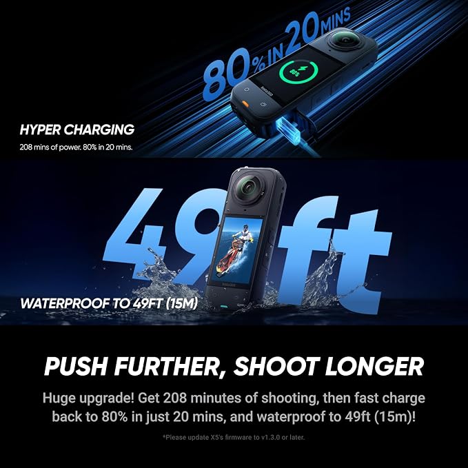 Insta360 X5 - Waterproof 8K 360° Action Camera, Leading Low Light, Invisible - Image 9