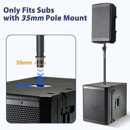 Set of 2 Speaker Poles for Subwoofer Extended Speaker Pole Only Fits Subwoofers - Image 5