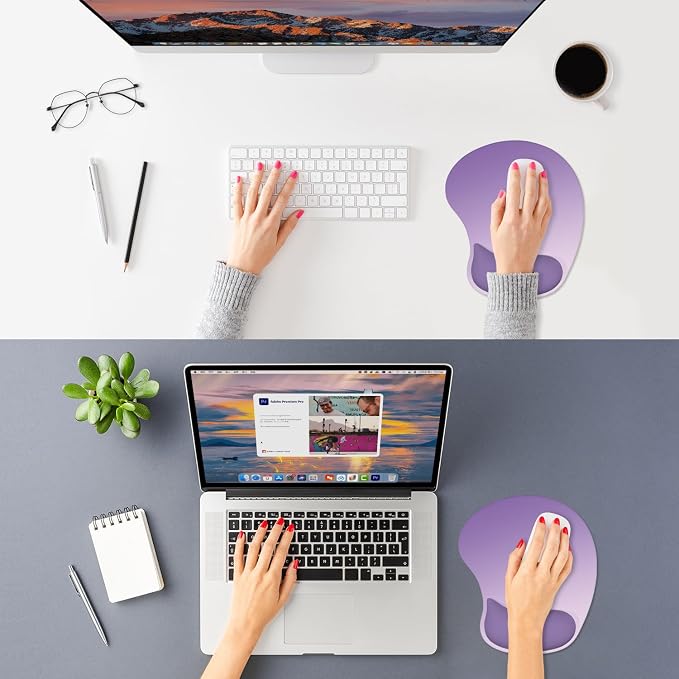 ITNRSIIET Ergonomic Mouse Pad, Cushioned Gel Wrist Rest, Non-Slip Base - Image 2