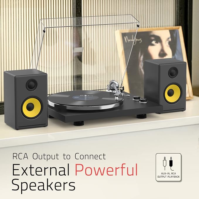 Turntables Record Player Wireless Output Connectivity Vinyl Player Belt-Drive - Image 6