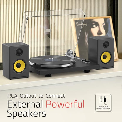 Turntables Record Player Wireless Output Connectivity Vinyl Player Belt-Drive - Image 6