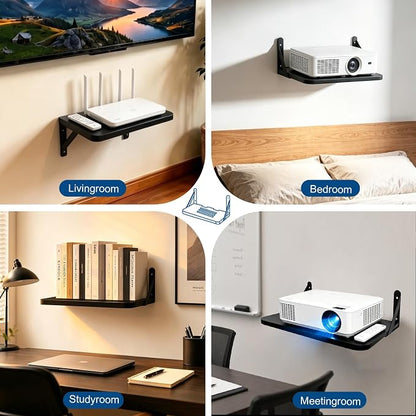Floating Projector Shelf, Router Wall Mount Wood Shelf, Projector Mount Rack - Image 6