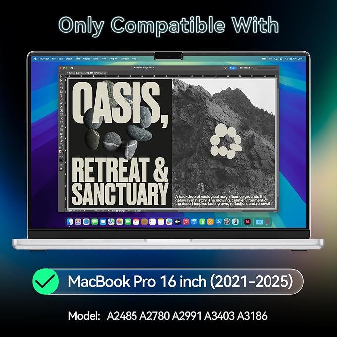 360° Privacy Screen for MacBook Pro 16 Inch, 4 Way Privacy Anti Glare Blue - Image 7