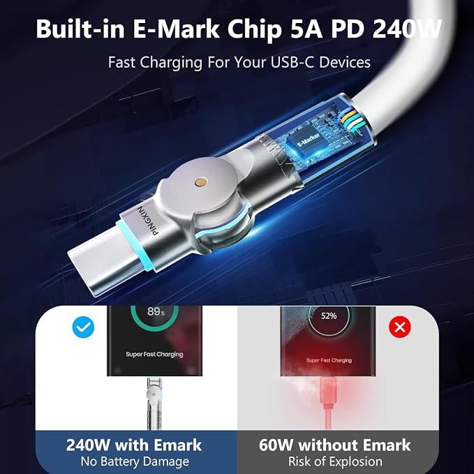 USB C to USB C Charger Cable 240W, Type C Fast Charging Cable， - Image 3
