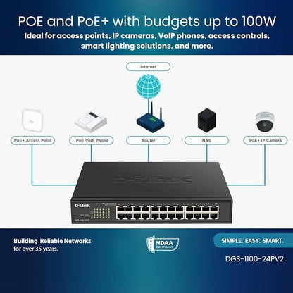D-Link 24-Port Gigabit Smart Managed PoE+ Switch | 12 PoE+ Ports - Image 4
