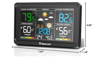 Geevon Weather Stations Wireless Indoor Outdoor Thermometer, Color VA Display - Image 10