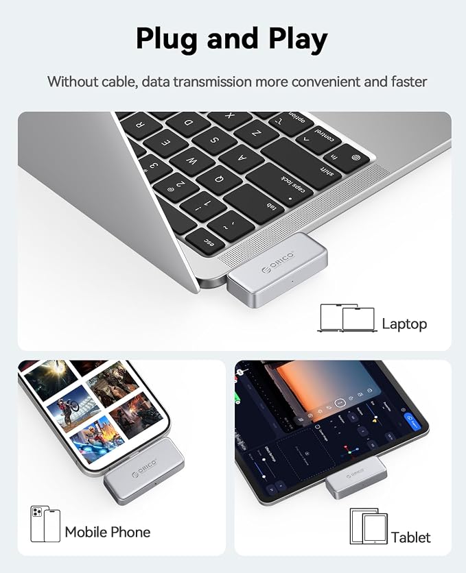 ORICO FlashPod 512GB Portable SSD Up to 2000MB/s, Direct Plug Design, - Image 6