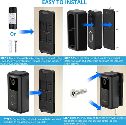 No Drill Doorbell Mount for Blink 2nd Gen Video Doorbell Camera | 30°Left/Right - Image 9