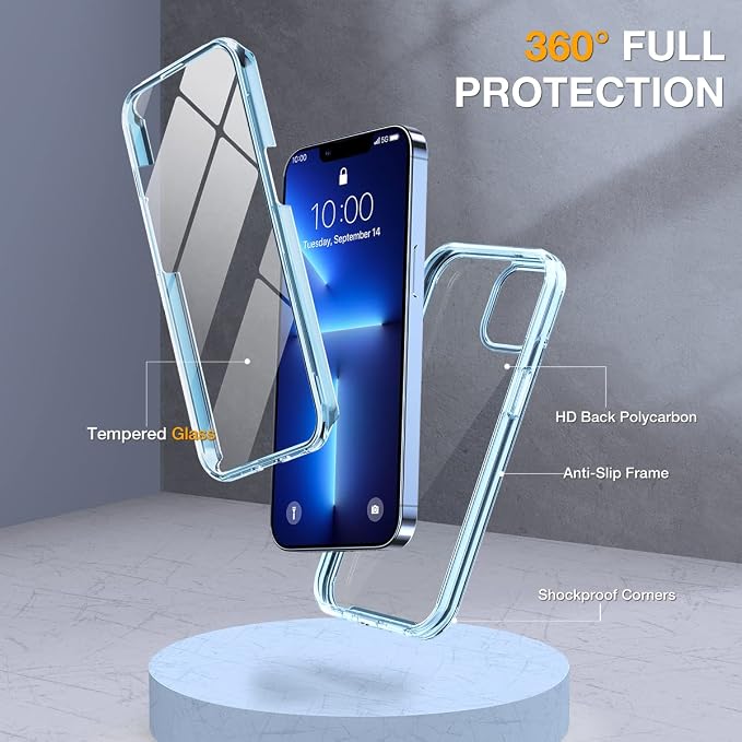 Miracase Glass Case for iPhone 13 Pro Max 6.7 inch, Upgrade Full-Body Clear - Image 3