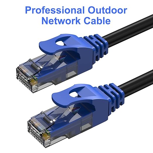 20FT Cat6 Outdoor Ethernet Cable, Heavy Duty Direct Burial, 24AWG CCA Patch Cord - Image 2