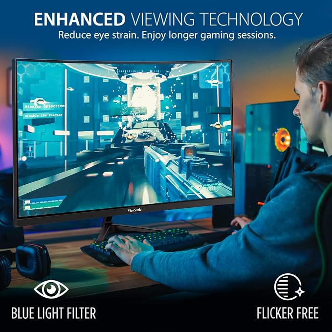 ViewSonic VX3218-PC-MHD 32 Inch Curved 1080p 1ms 180Hz Gaming Monitor - Image 5