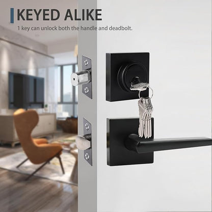 Deadbolt Lock and Door Knob Set, Exterior Door Lock Set - Image 2