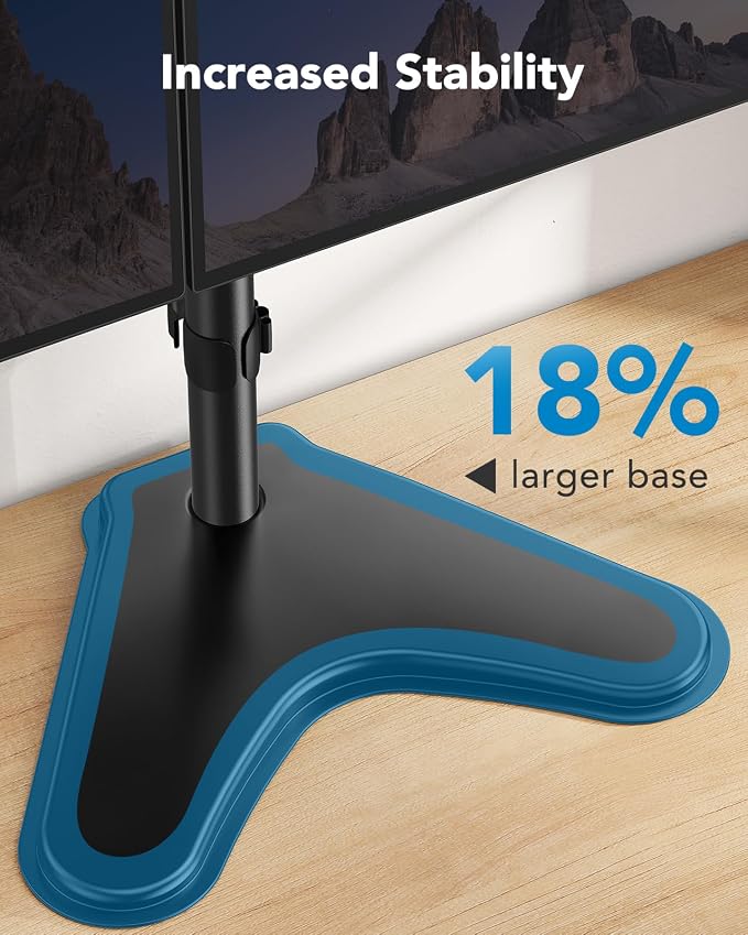 HUANUO 32 inches Dual Monitor Stand up to 17.6lbs per Arm, High-Grade Aluminum - Image 4