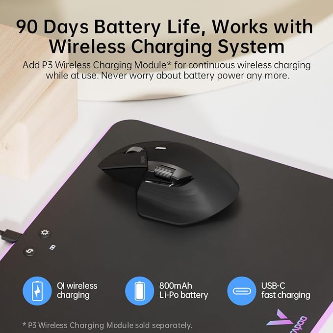 Rapoo MT760 Multi-Device Wireless Mouse, 11 Programmable Buttons, 4K DPI - Image 5