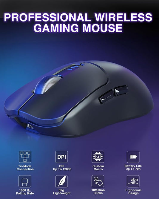 AULA SC580 Wireless Gaming Mouse, Tri-Mode 2.4G/BT5.0/USB-C Gaming Mouse - Image 2