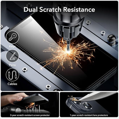 ESR 3+1 Pack for iPhone 15 Screen Protector, Full Coverage Ultra-tough Tempered - Image 5
