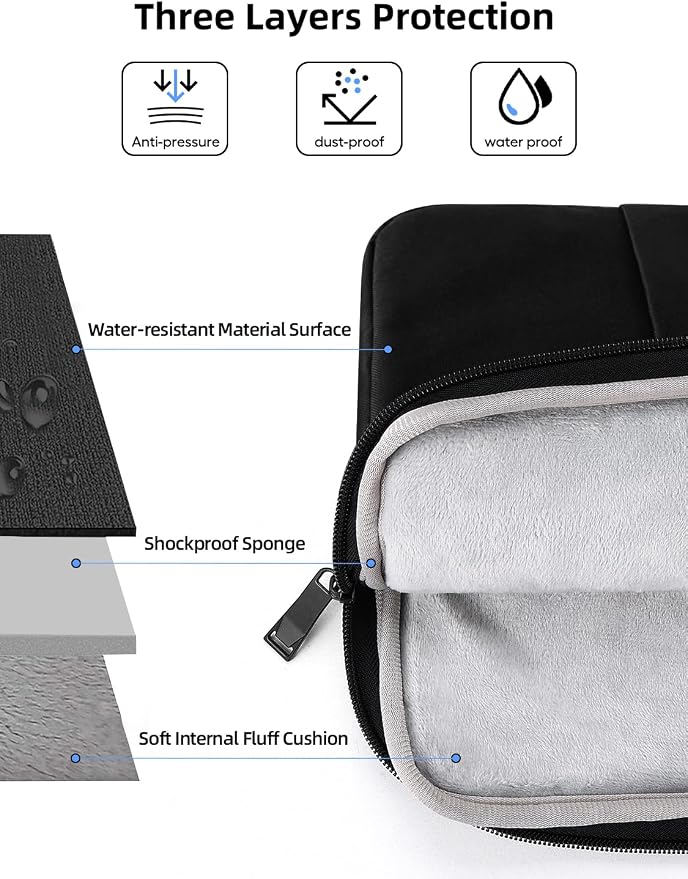 EVICIV Laptop Sleeve Case 19 inch, 360° Protective Handbags Portable Computer - Image 4