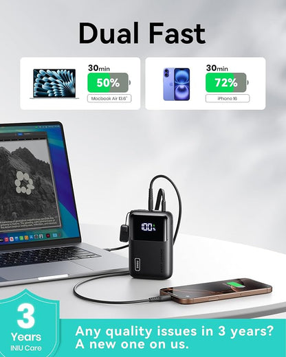 INIU Power Bank, 20000mAh 65W Ultra Compact USB C Laptop Portable Charger - Image 3