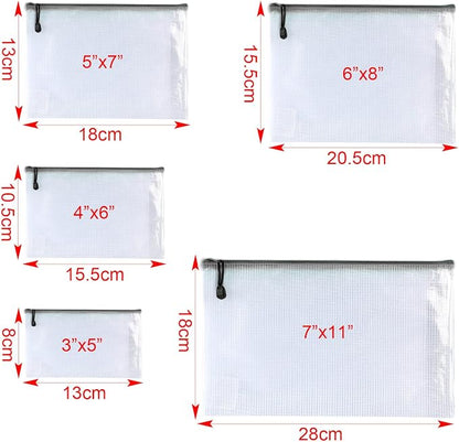Oaimyy-15 Pcs-5"x 7"-Mesh Zipper Pouches File Bags Puzzle Storage Bags Folders - Image 4