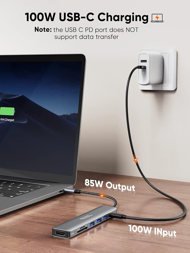 USB C Hub Multiport Adapter, CableCreation 7-in-1 USB C HDMI Hub - Image 4