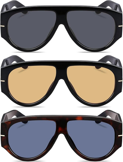 Oversized Retro Aviator Sunglasses - Image 2