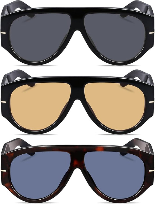 Oversized Retro Aviator Sunglasses - Image 2