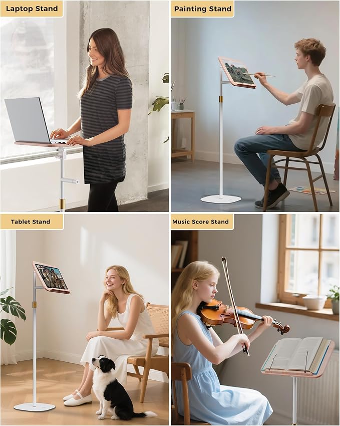 Laptop Stand Floor, Tablet Floor Stands Adjustable Height, Tall Laptop Podium - Image 8