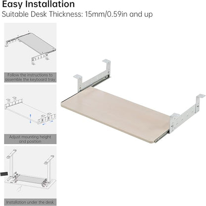 EUREKA ERGONOMIC Adjustable Keyboard Tray Under Desk, 28x11 Inch Large Slide - Image 6