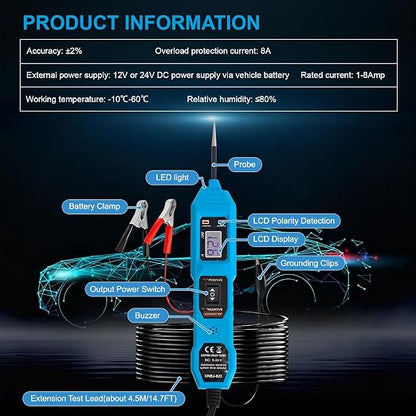 Power Circuit Probe Tester, 6V-24V DC Automotive Car Electric Fuse & Voltage - Image 5