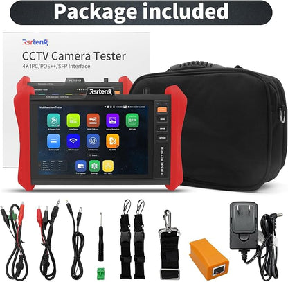 Rsrteng CCTV Tester 4K 12MP IP Camera Tester POE++ Max 90W POE Camera Test 8" - Image 8