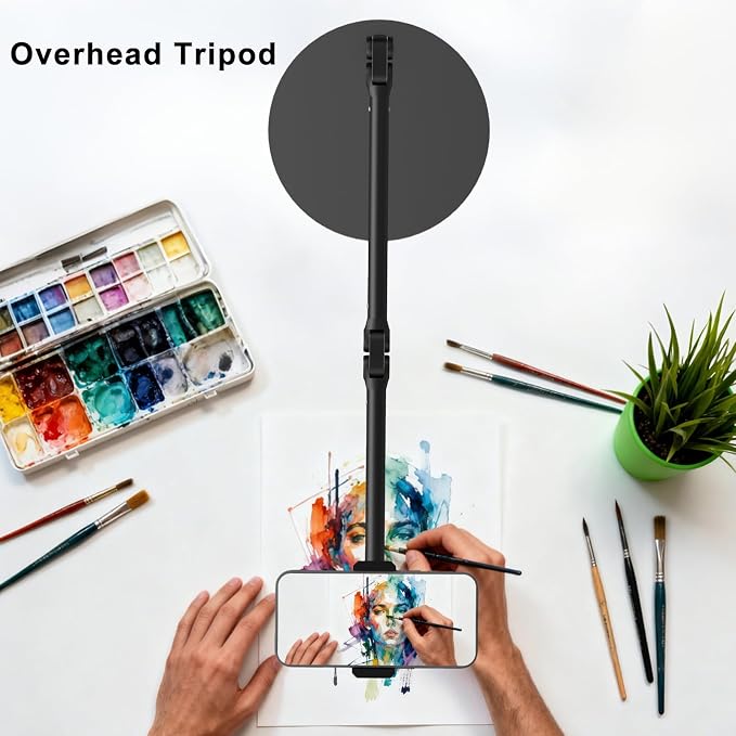 Overhead Phone Mount for Desk, Heavy Duty Rotatable Stand for Video Recording - Image 2