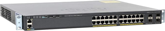 Cisco Catalyst WS-C2960X-24PS-L 24-Port PoE Ethernet Network Switch by Amazon+Renewed