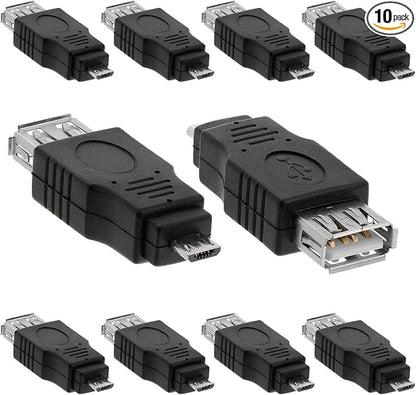 Cmple - [10 Pack Micro USB to USB Adapter Standard USB 2.0 A Female Jack to by Cmple