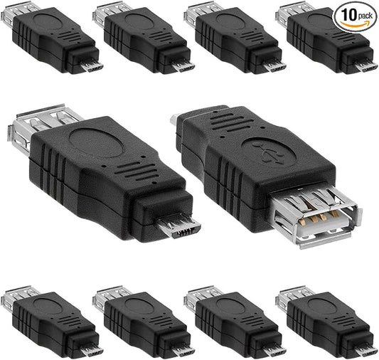 Cmple - [10 Pack Micro USB to USB Adapter Standard USB 2.0 A Female Jack to by Cmple