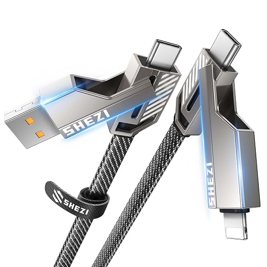 4-in-1 USB C Cable 45W 5FT Compatible by Vexipia