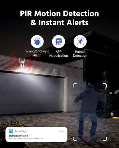 ANNKE 4MP Solar Security Cameras Wireless Outdoor, 5MP 4 Cam-Kit Home Security - Image 4