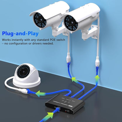 PoE Switch 1 in 3 Out, Gigabit 3 Port PoE Splitter, IEEE 802.3at/af Compliant - Image 6