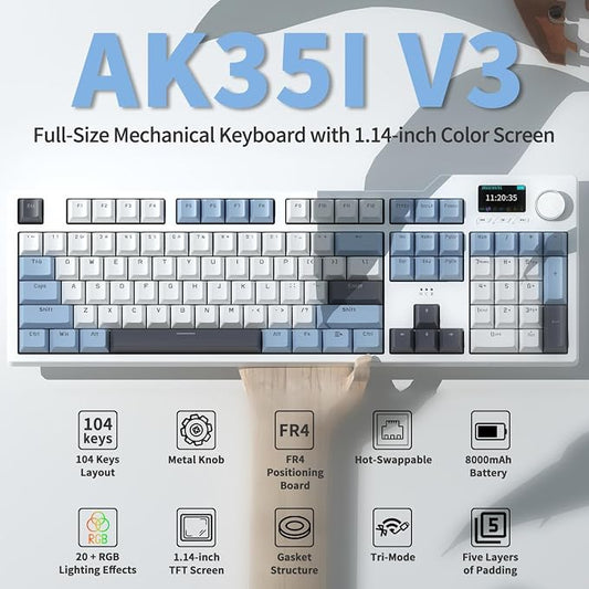 DAIDAI×AJAZZ AK35I V3 Full Size Hot Swap Mechanical Gaming Keyboard - Image 2
