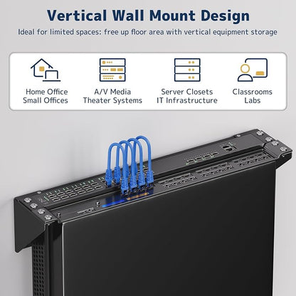 2U Vertical Wall Mount Rack - Image 2
